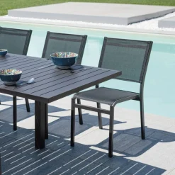 Sedia Impilabile da Giardino in Alluminio e Textilene Bianco o Grigio - Floraforma