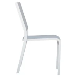 Sedia Impilabile da Giardino in Alluminio e Textilene Bianco o Grigio - Floraforma