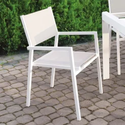 Sedia Impilabile da Giardino in Alluminio e Textilene - Ninfea