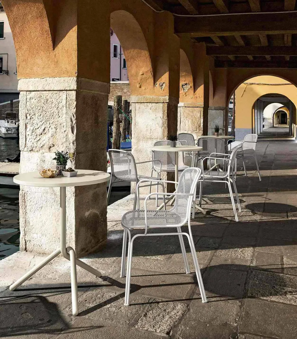 Sedia Impilabile in Metallo da Esterno Made in Italy, 4 Pezzi - Verna
