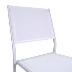 Sedia Impilabile in Textilene e Struttura in Alluminio Bianco - Pennarello