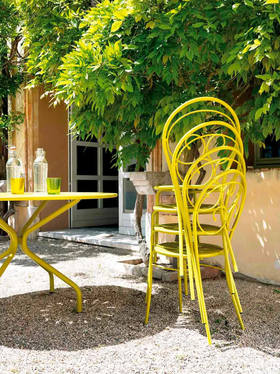 Sedia Impilabile per Esterno in Metallo Made in Italy, 2 Pezzi - Balia