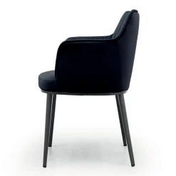 Sedia in Acciaio con Seduta Rivestita in Velluto Made in Italy - Arisa