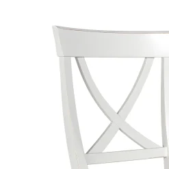 Sedia in Legno Bianco Spigolato e Tessuto Juma Beige Made in Italy - Diamante