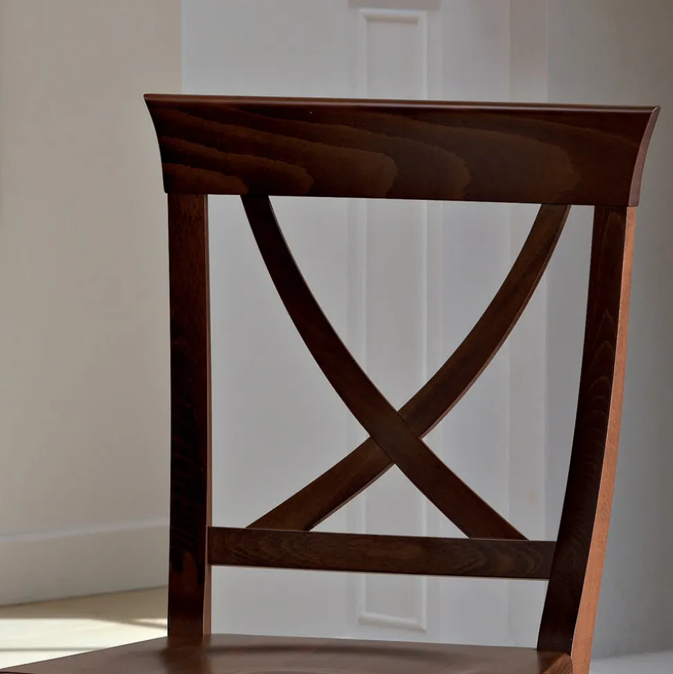 Sedia in Legno Massello Design Classico Schienale Incrociato - Debussy