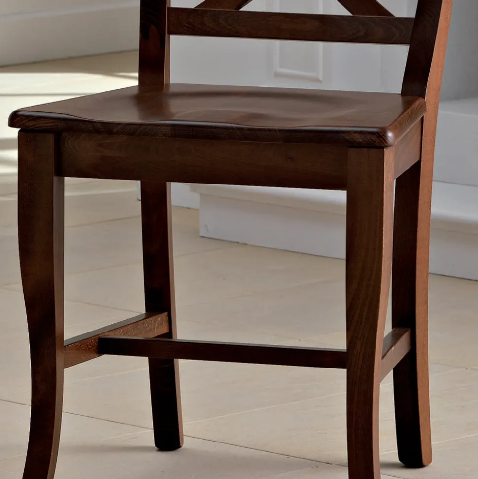 Sedia in Legno Massello Design Classico Schienale Incrociato - Debussy