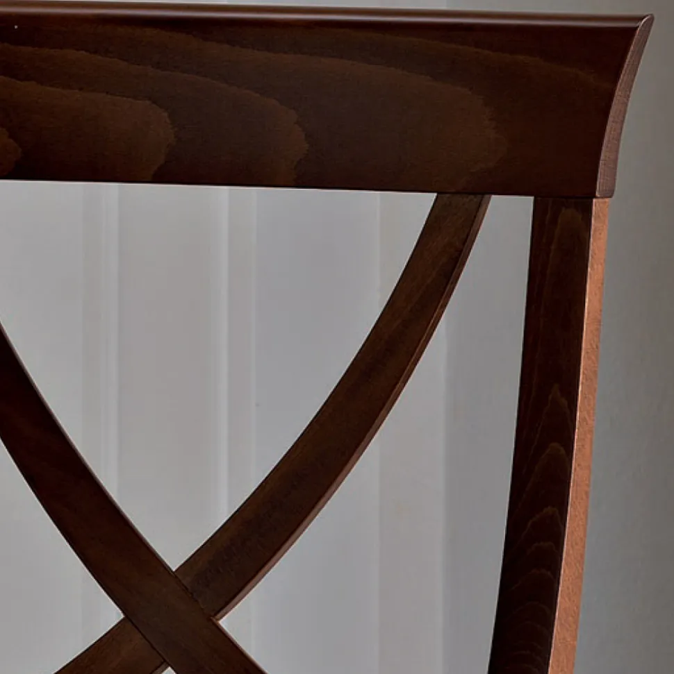 Sedia in Legno Massello Design Classico Schienale Incrociato - Debussy