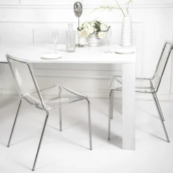 Sedia in Plexiglass Trasparente e Ferro Made in Italy 2 Pezzi - Charlotte