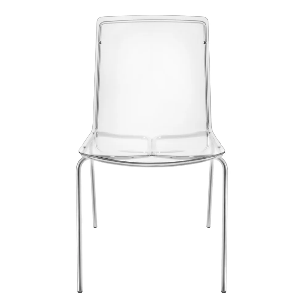 Sedia in Plexiglass Trasparente e Ferro Made in Italy 2 Pezzi - Charlotte