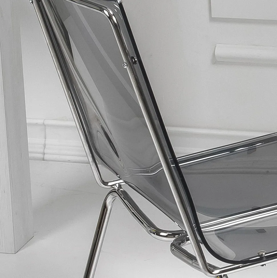 Sedia in Plexiglass Trasparente e Ferro Made in Italy 2 Pezzi - Charlotte