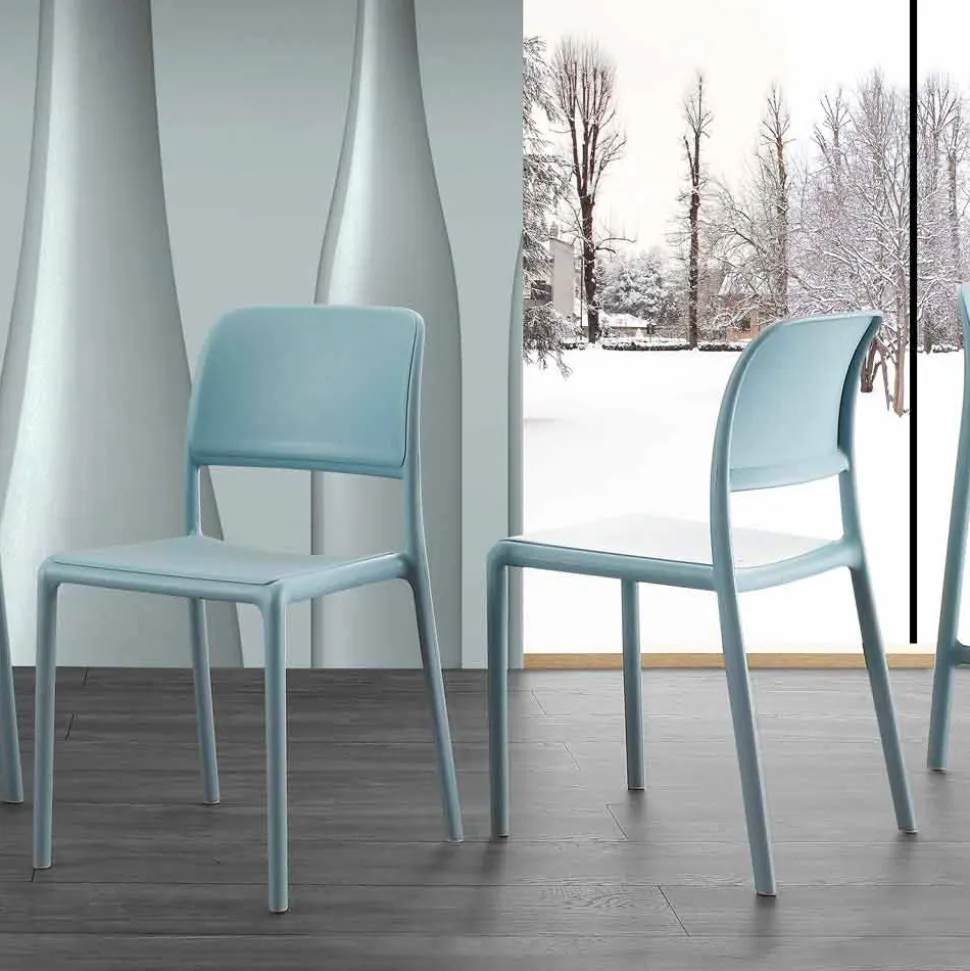 Sedia in resina e fiberglass di design moderno Ravenna