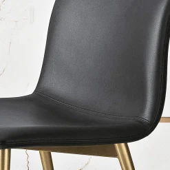 Sedia in Tessuto Fibrato Effetto Pelle e Gambe in Metallo Made in Italy - Amane