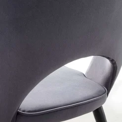 Sedia in Velluto con Gambe in Metallo Nero e Ottone Satinato, 4 Pezzi - Sibea
