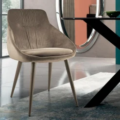 Sedia in Velluto e Acciaio Laccato RAL Made in Italy 4 Pezzi - Mariapina