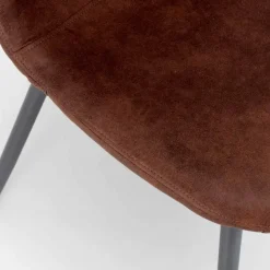 Sedia living moderna in similpelle marrone vintage, 4 pezzi - Elice