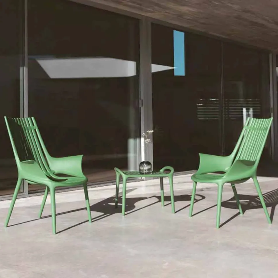 Sedia Lounge con Braccioli per Esterni in Plastica 4 Pezzi - Ibiza by Vondom
