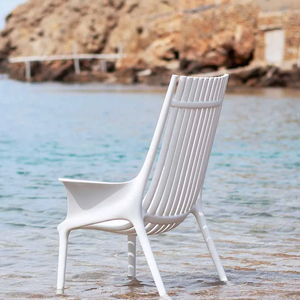 Sedia Lounge con Braccioli per Esterni in Plastica 4 Pezzi - Ibiza by Vondom