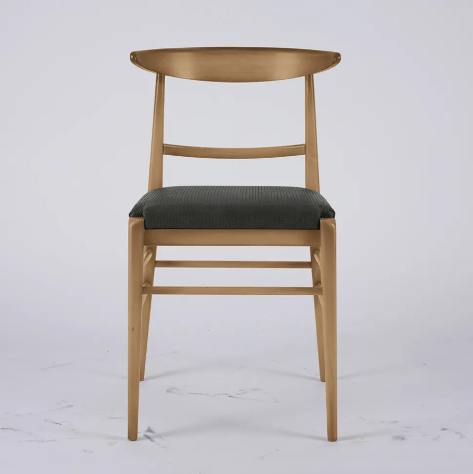 Sedia Moderna da Soggiorno in Tessuto e Legno Massello Made in Italy - Wilma