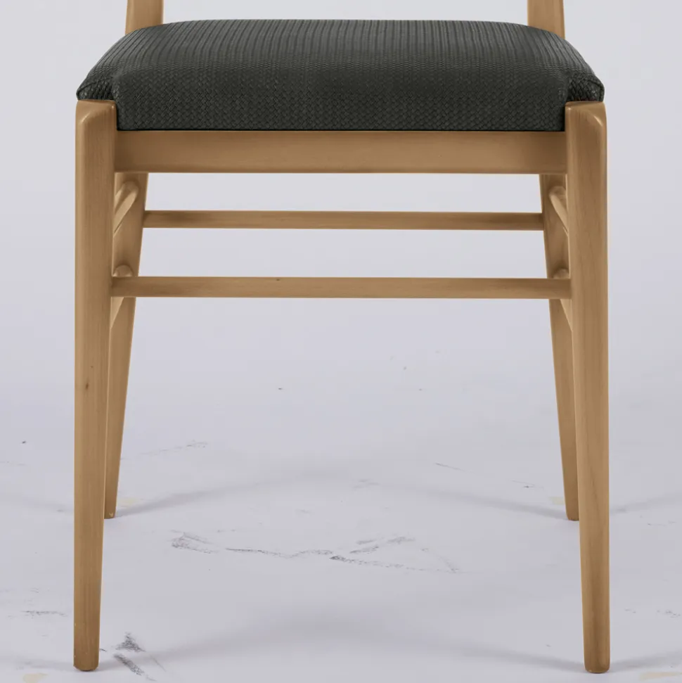 Sedia Moderna da Soggiorno in Tessuto e Legno Massello Made in Italy - Wilma