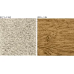 Sedia Moderna da Soggiorno in Diversi Tessuti con scocca in Legno - Wolter