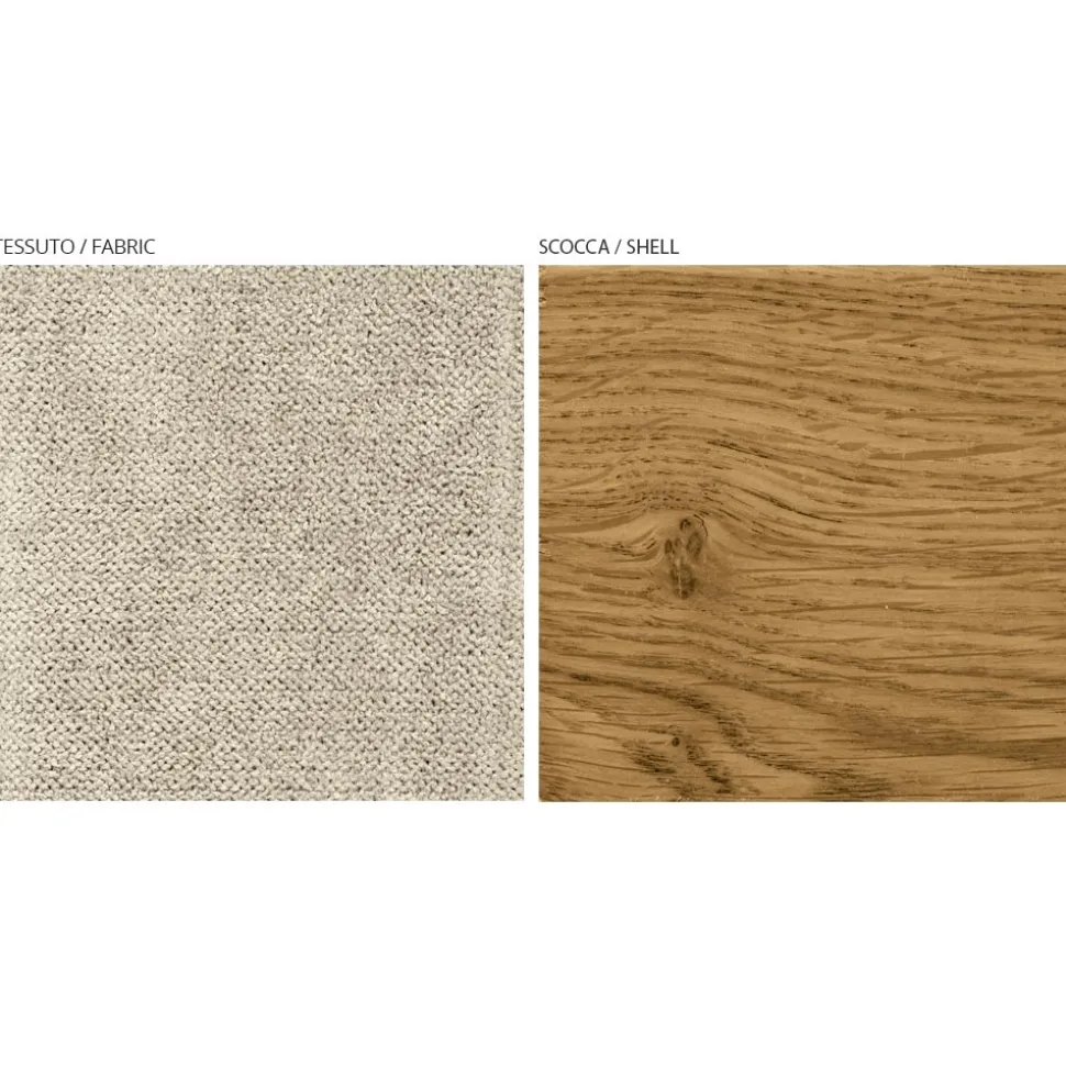 Sedia Moderna da Soggiorno in Diversi Tessuti con scocca in Legno - Wolter