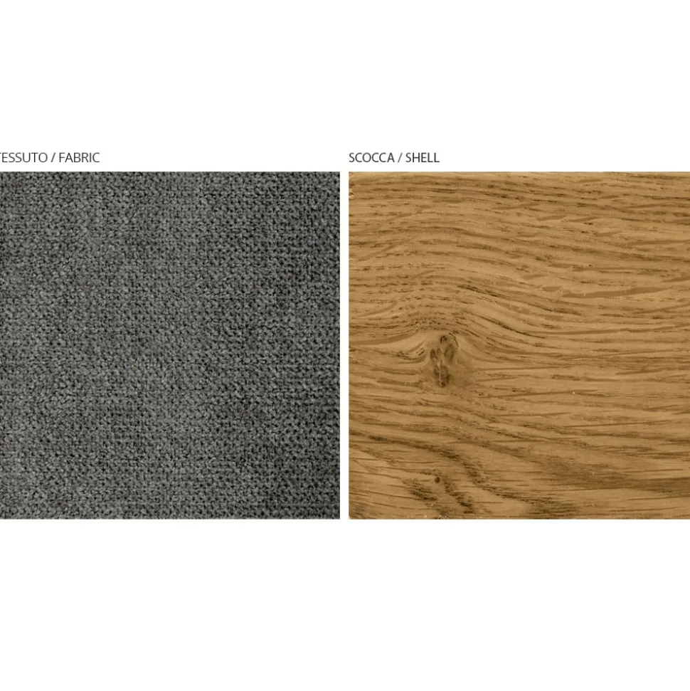 Sedia Moderna da Soggiorno in Diversi Tessuti con scocca in Legno - Wolter