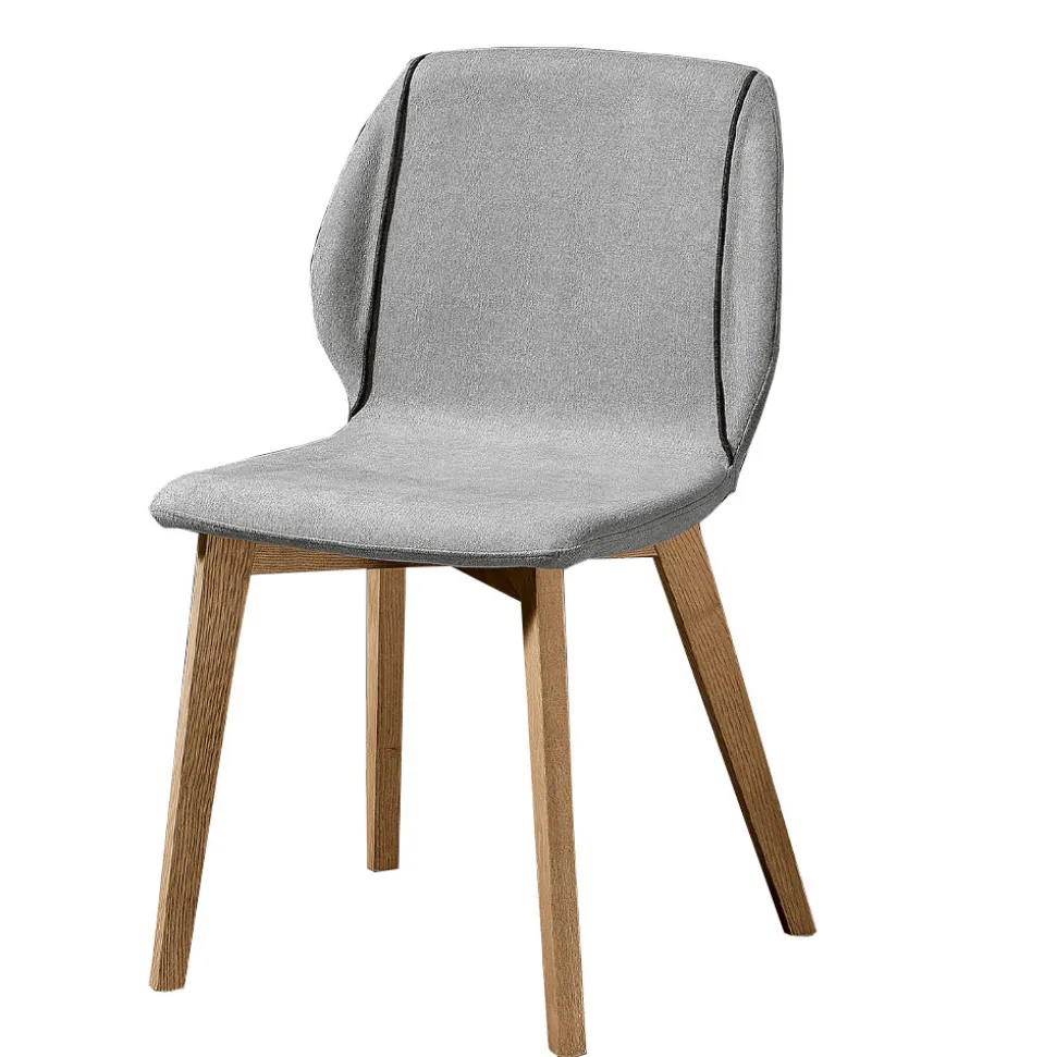 Sedia Moderna di Design Elegante in Tessuto con Bordino e Legno - Scarat