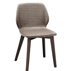 Sedia Moderna di Design Elegante in Velluto Trapuntato e Legno - Scarat