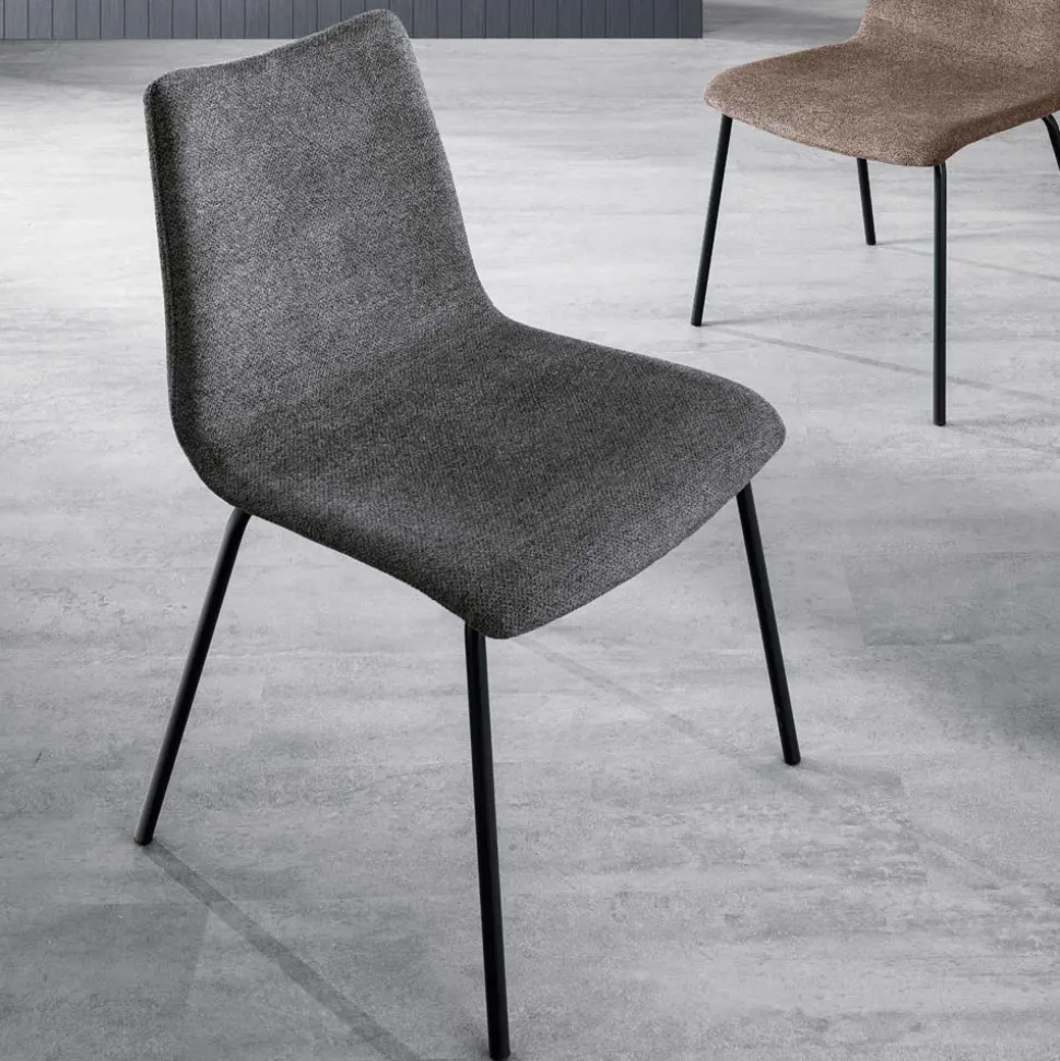 Sedia Monoscocca in Tessuto di Diverse Finiture Made in Italy - Morgana