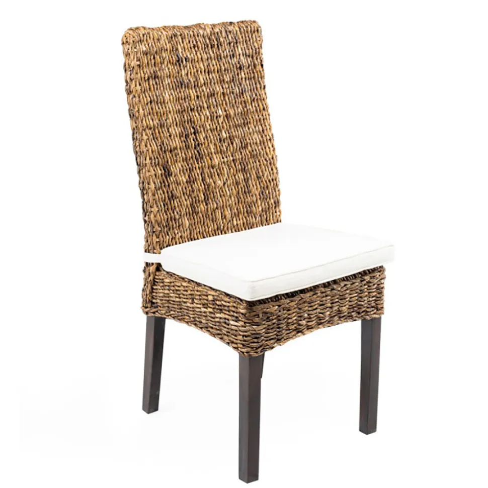 Sedia Outdoor in Intreccio di Banano con Cuscino Seduta – Safari