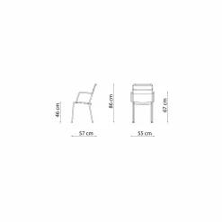 Sedia per Esterno Impilabile Verniciata a Polvere Made in Italy, 4 Pezzi - Amina