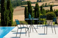 Sedia per Esterno Impilabile Verniciata a Polvere Made in Italy, 4 Pezzi - Amina