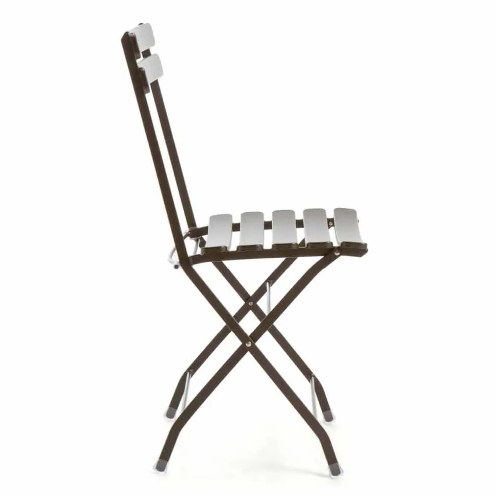 Sedia per Esterno Pieghevole in Metallo Verniciato Made in Italy, 4 Pezzi - Lori