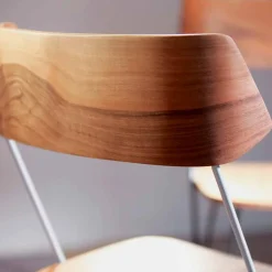 Sedia per Sala da Pranzo Artigianale in Legno e Acciaio Made in Italy - Valencia
