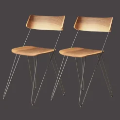 Sedia per Sala da Pranzo Artigianale in Legno e Acciaio Made in Italy - Valencia