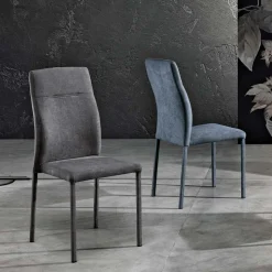 Sedia per sala da pranzo di design in tessuto made in Italy, Luigina