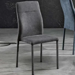 Sedia per sala da pranzo di design in tessuto made in Italy, Luigina