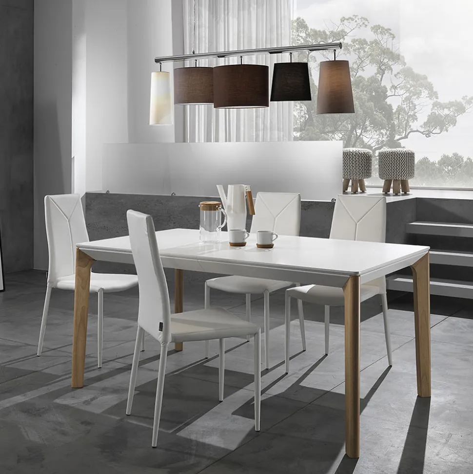 Sedia per Sala da Pranzo Impilabile in Pelle Sintetica 4 Pezzi - Siberia