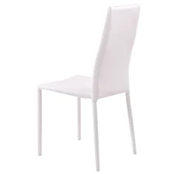 Sedia per Sala da Pranzo Impilabile in Pelle Sintetica 4 Pezzi - Siberia
