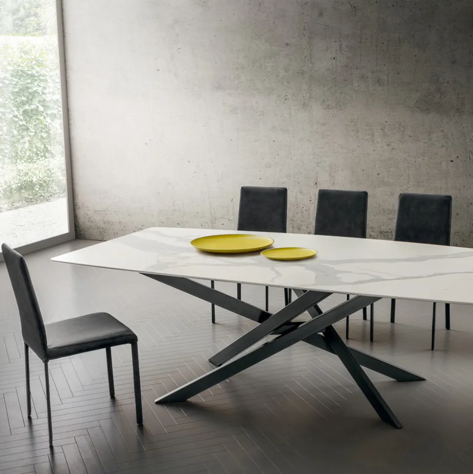Sedia per Sala da Pranzo in Ecopelle Realizzata in Italia, 2 Pezzi - Mawi