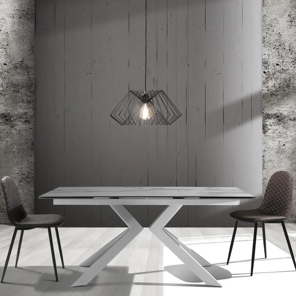 Sedia per Sala da Pranzo in Microfibra e Metallo Nero Opaco 4 Pezzi - Jake