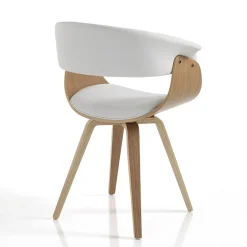 Sedia per Sala da Pranzo in Pelle Sintetica e Legno Multistrato - Nubea