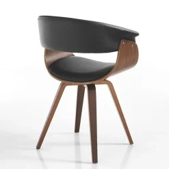 Sedia per Sala da Pranzo in Pelle Sintetica e Legno Multistrato - Nubea