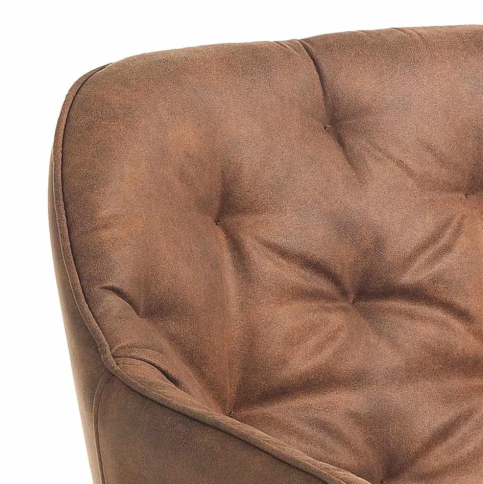 Sedia per Sala da Pranzo in Pelle Effetto Invecchiato 2 Pezzi - Garbina