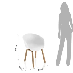 Sedia per Sala da Pranzo in Polipropilene e Metallo 4 Pezzi - Severina