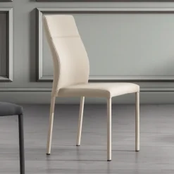 Sedia per sala da pranzo moderna in ecopelle fatta in Italia, Luigina