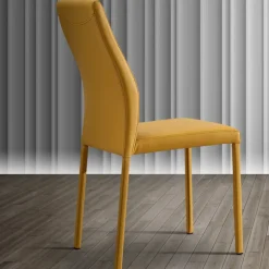 Sedia per sala da pranzo moderna in ecopelle fatta in Italia, Luigina