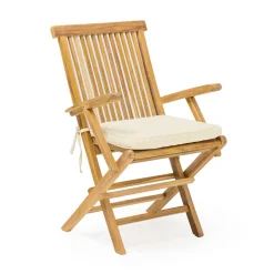 Sedia Pieghevole da Esterno in Teak con Braccioli – Yggdrasil