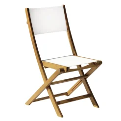 Sedia Pieghevole da Esterno in Legno di Acacia e Textilene - Perfetta