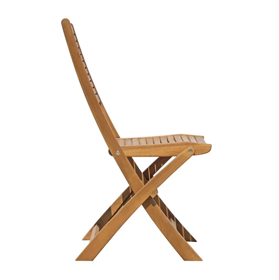 Sedia Pieghevole da Esterno in Legno di Acacia con Braccioli Opzionali - Fontana